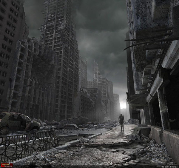 разрушенный город