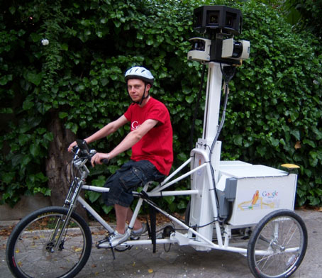 велосипедист Google Street View