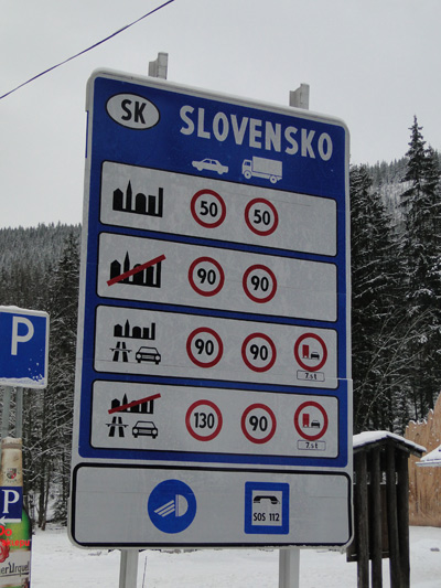 Скоростные ограничения в Словакии